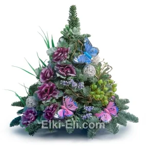 Елочка из лапника «Вальс цветов», фото Елочка из лапника «Вальс цветов», фото