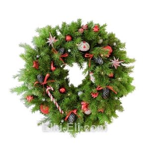 Новогодний подвесной венок "Merry christmas" из лапника Пихты Сибирской, фото