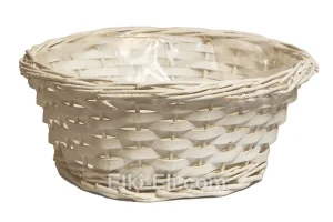 Кашпо из ротанга плетенное низкое, фото