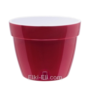Кашпо «Асти» (красный) с системой дренажа и уровнем воды, фото