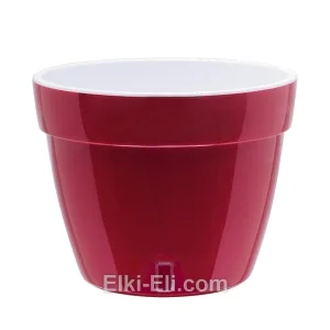 Кашпо «Асти» (красный) с системой дренажа и уровнем воды, фото