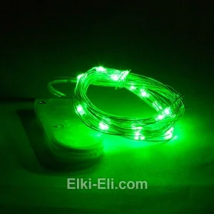 Гирлянда нитчатая светодиодная на батарейках (зеленая), фото